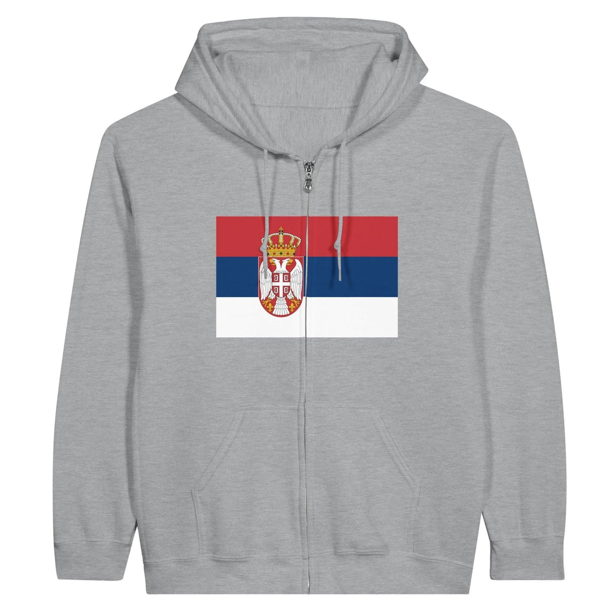 Sweat à capuche serbie coton mélangé fermeture éclair