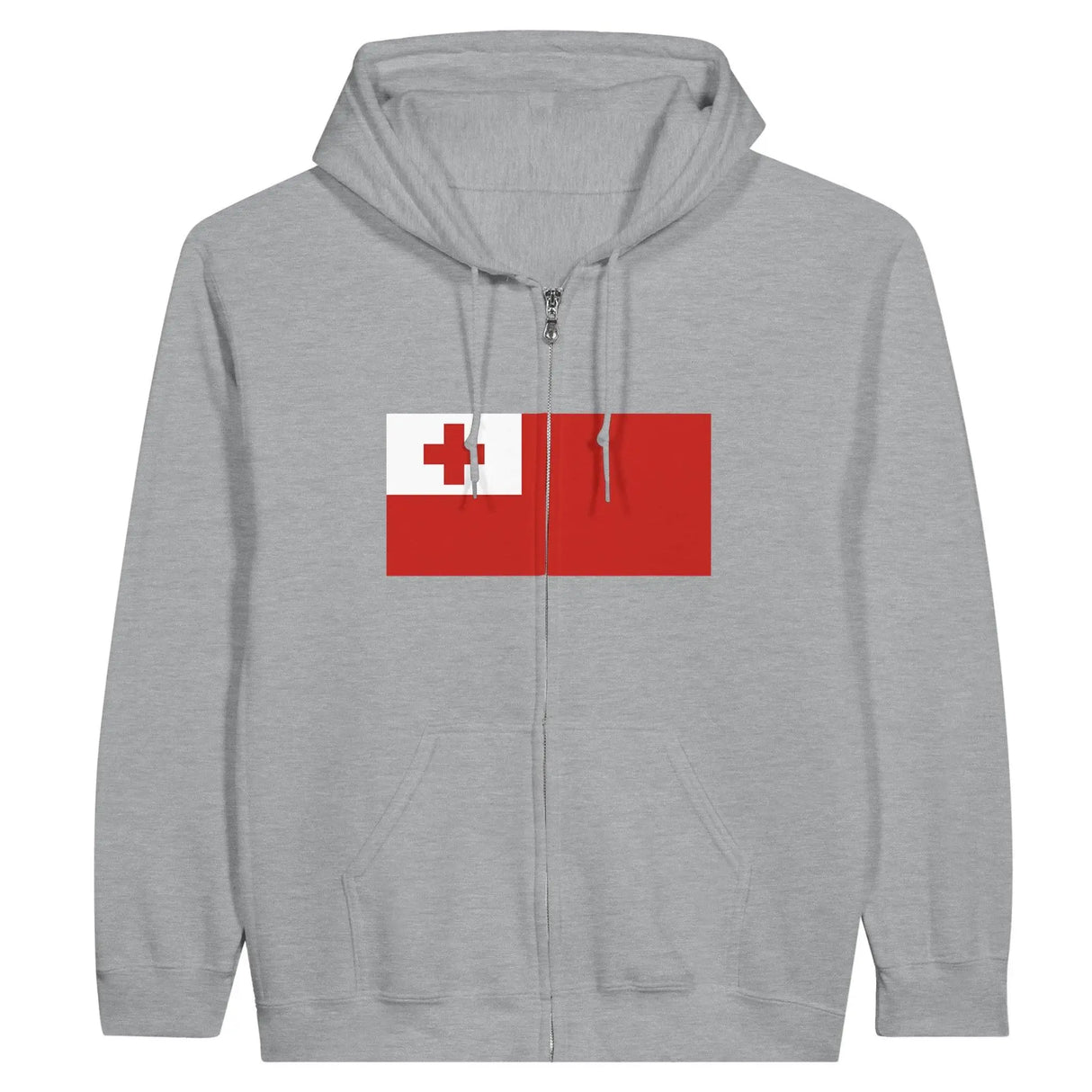 Sweat à capuche tonga coton mélangé broderie fermeture éclair