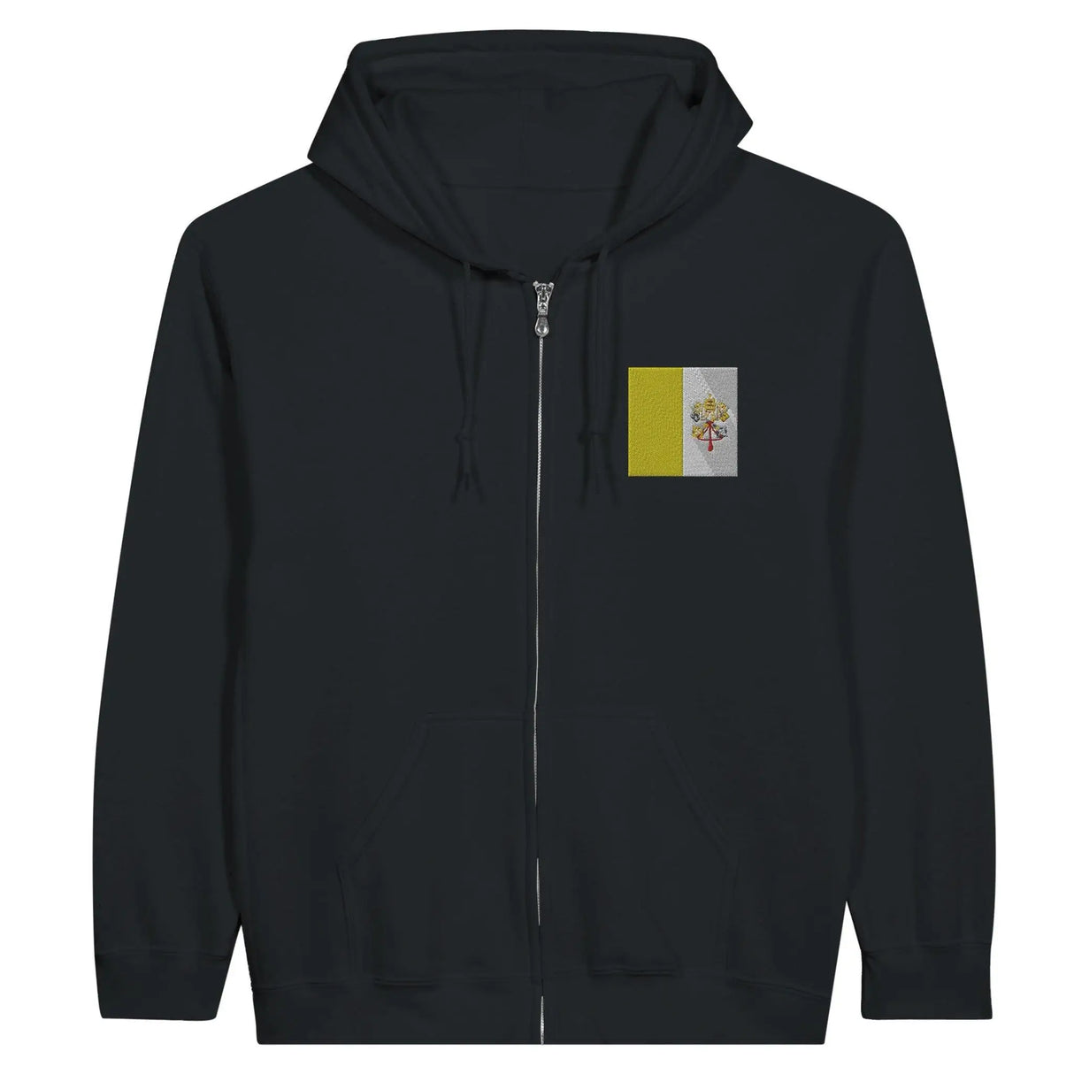 Sweat à capuche vatican coton mélangé broderie couleur