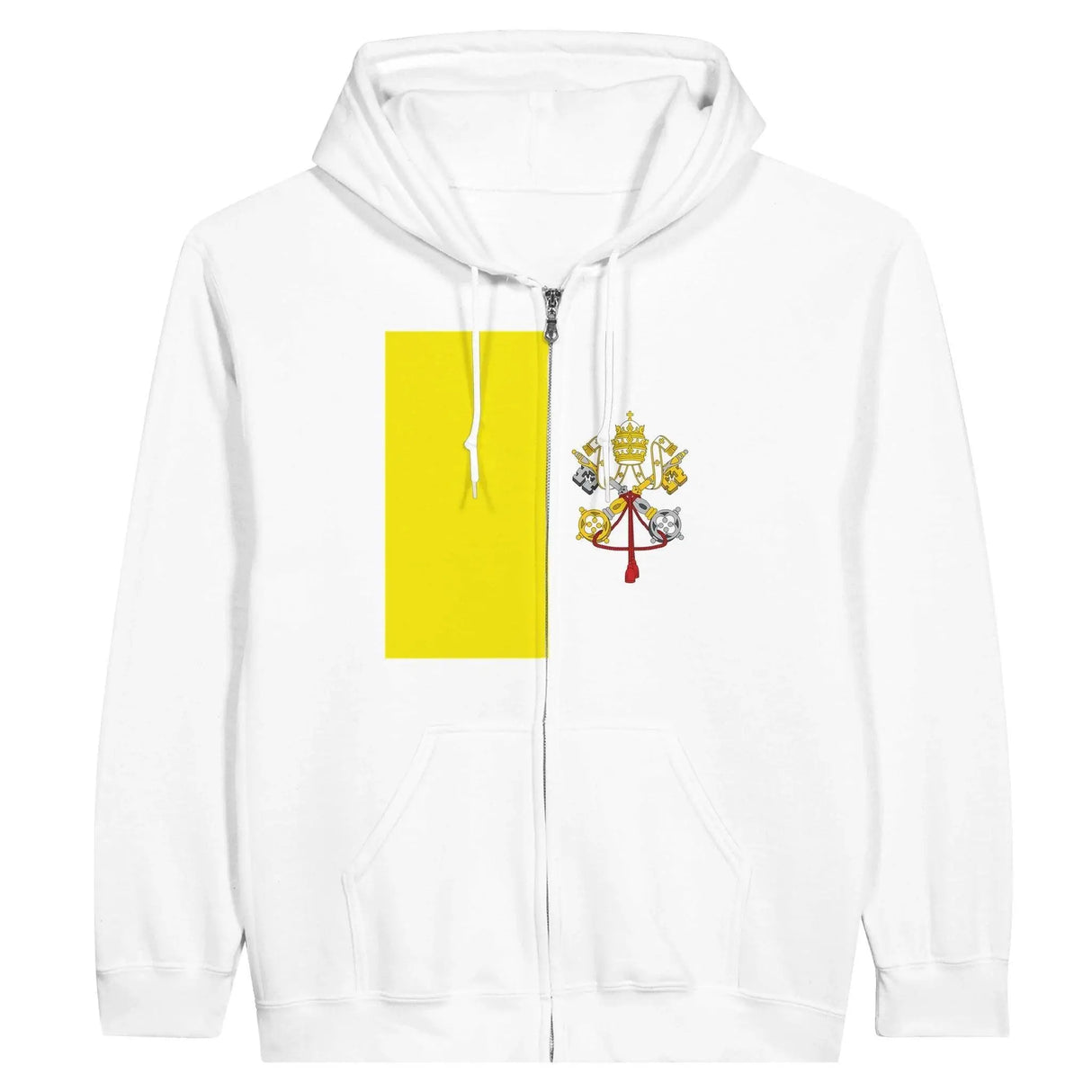 Sweat à capuche vatican coton mélangé fermeture éclair