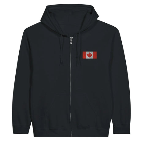 Sweat à capuche zippé canada coton broderie couleur