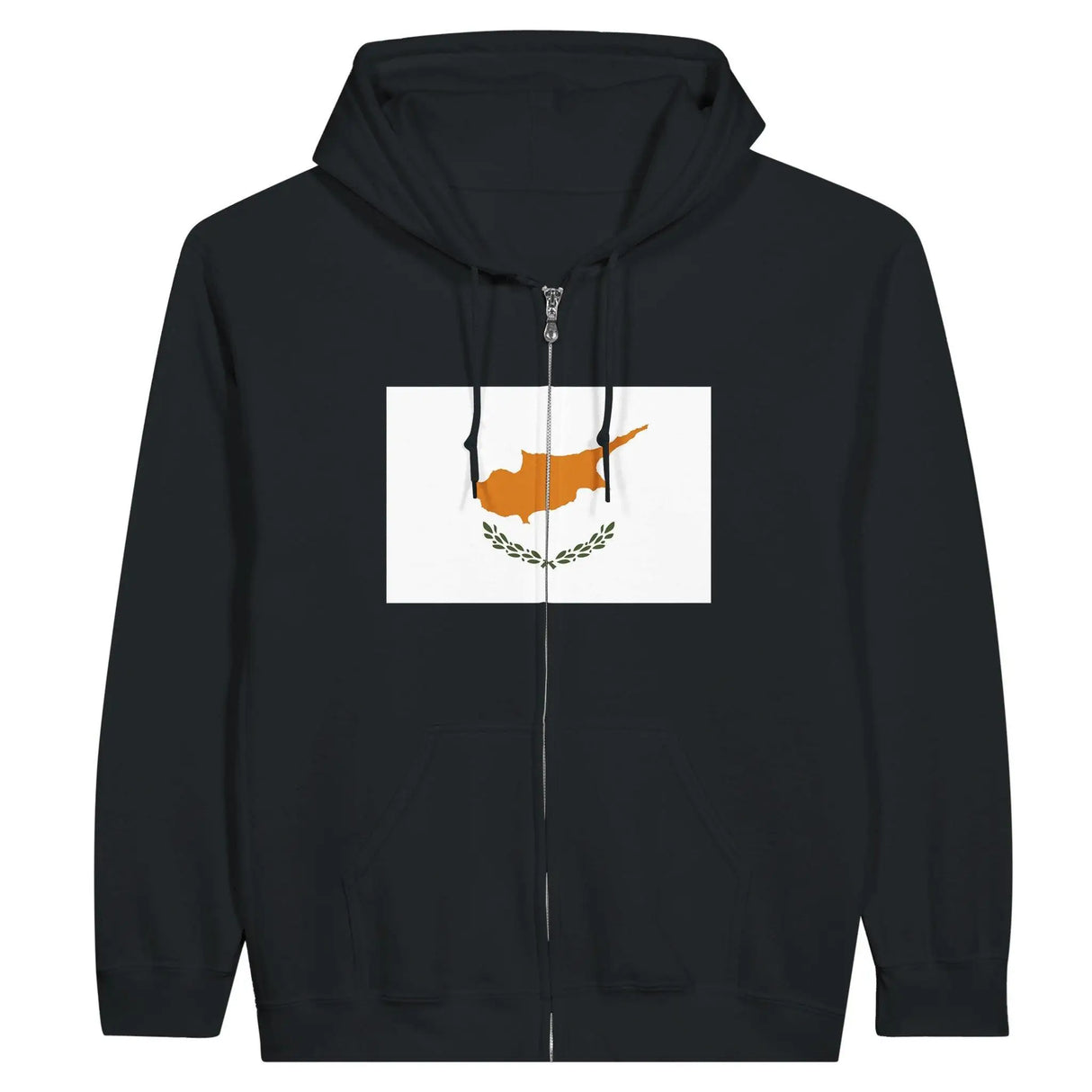 Sweat à capuche zippé chypre coton mélangé broderie