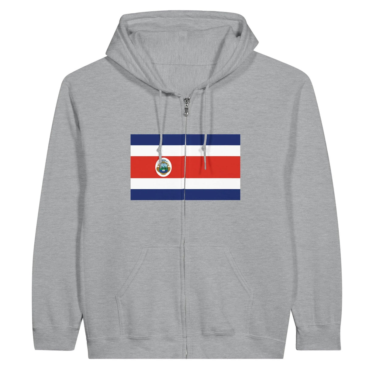 Sweat à capuche zippé costa rica coton mélangé broderie