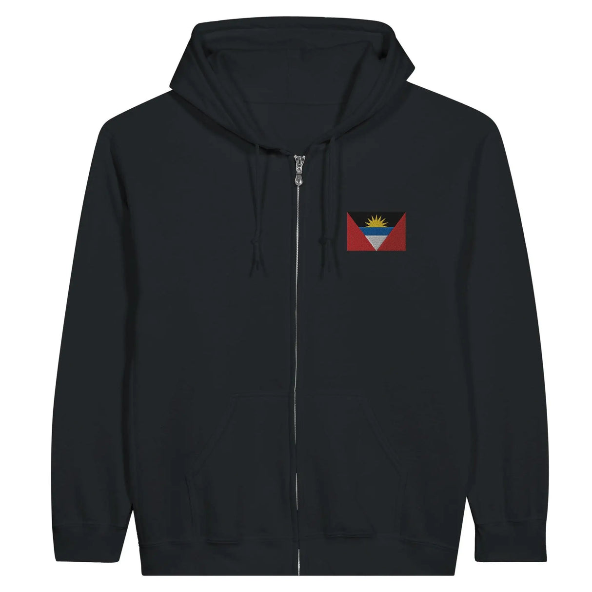 Sweat à capuche zippé drapeau antigua-et-barbuda brodé coton
