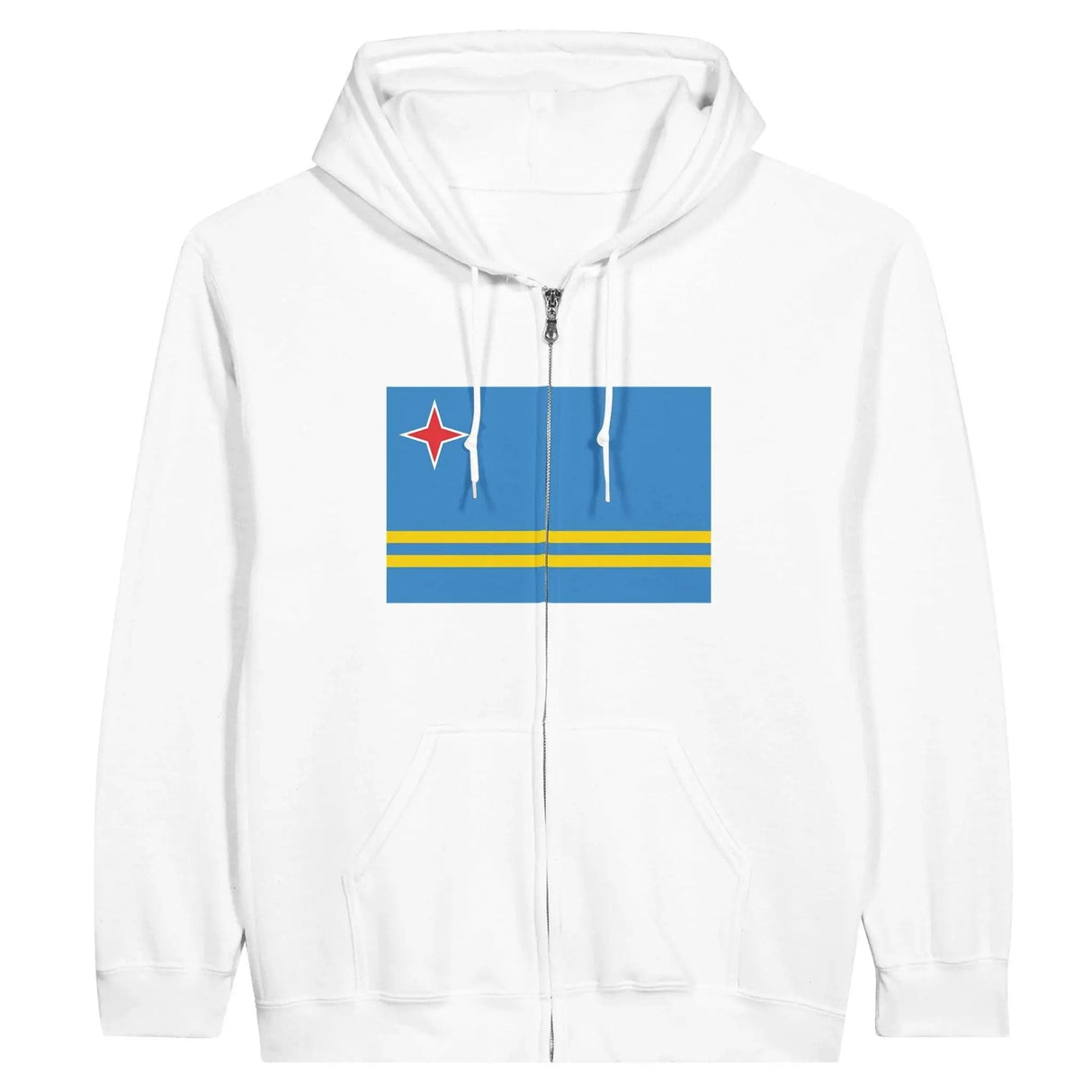 Sweat à capuche zippé drapeau d’aruba coton mélangé