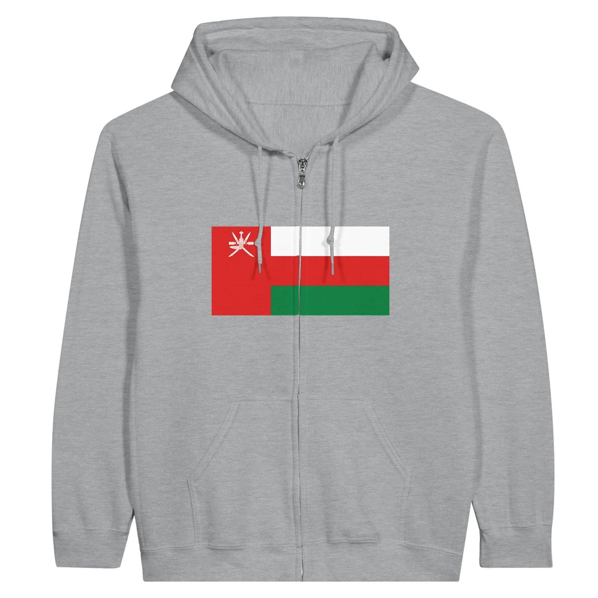Sweat à capuche zippé drapeau d’oman coton mélangé