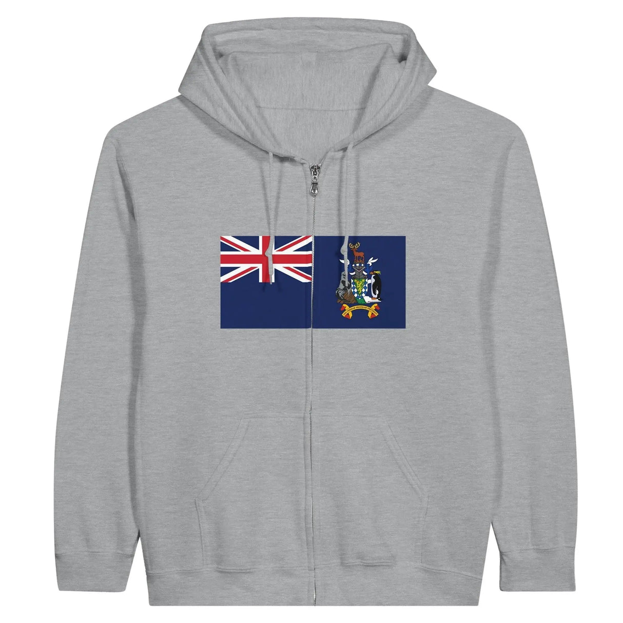 Sweat à capuche zippé drapeau géorgie du sud coton mélangé