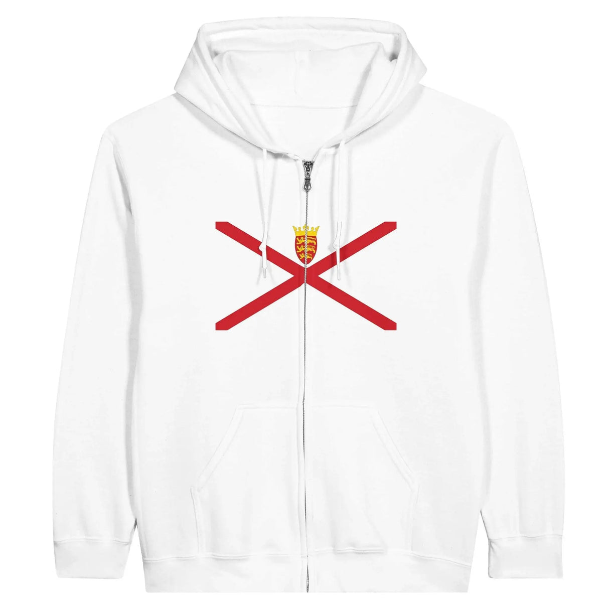 Sweat à capuche zippé drapeau jersey coton mélangé