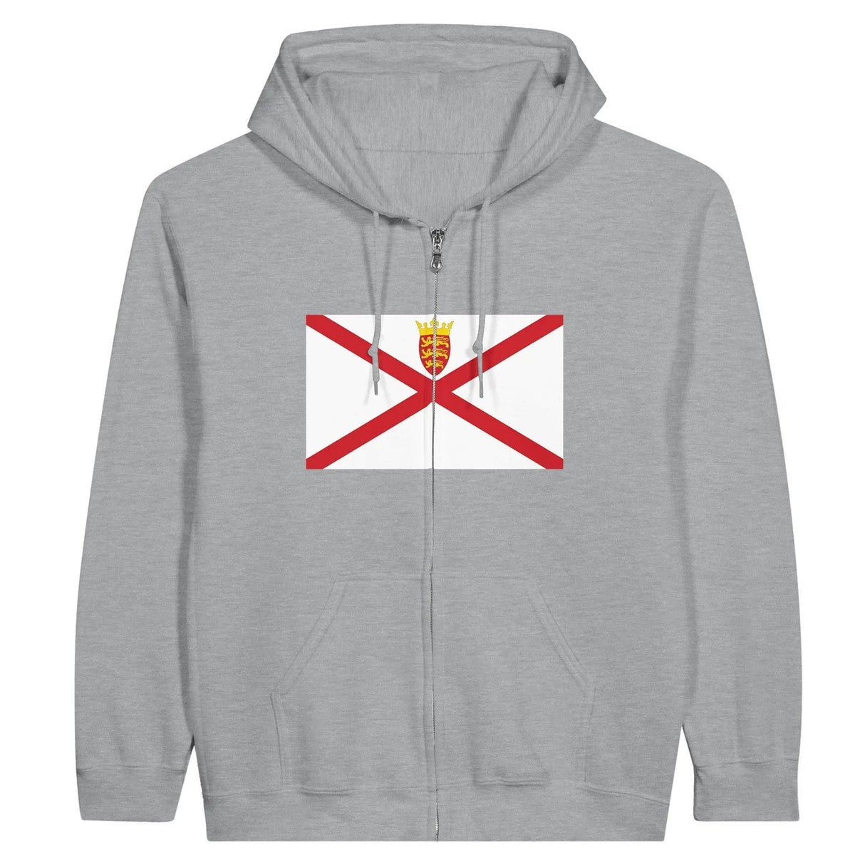 Sweat à capuche zippé drapeau jersey coton mélangé