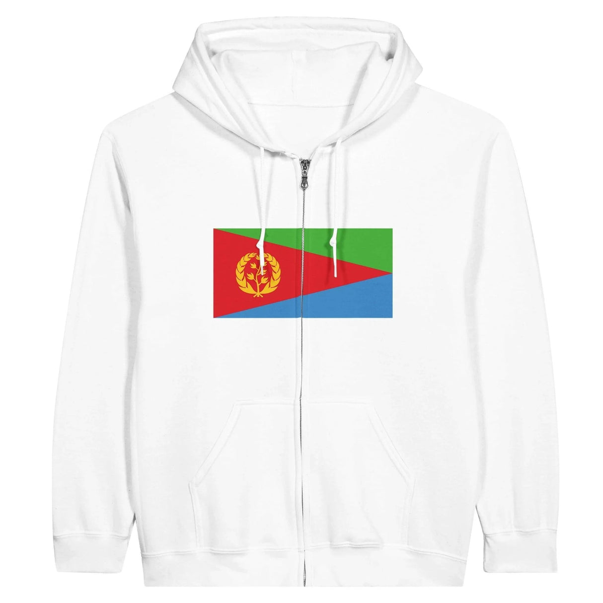 Sweat à capuche zippé érythrée coton mélangé brodé