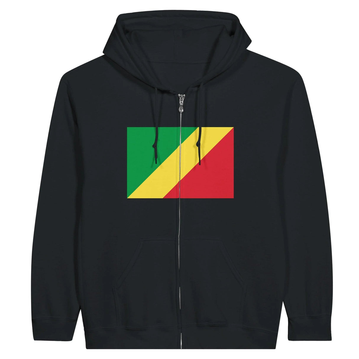 Sweat à capuche zippé république du congo coton mélangé