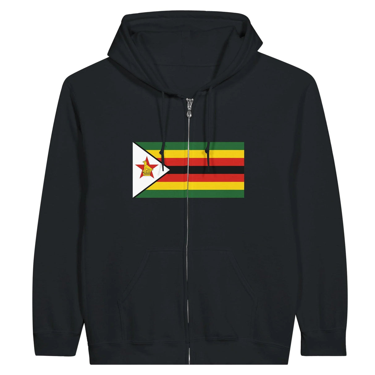 Sweat à capuche zippé zimbabwe coton mélangé broderie