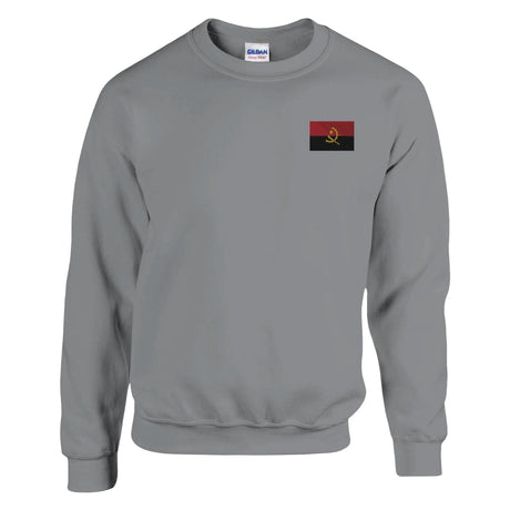 Sweat-shirt drapeau angola broderie couleur coton mélangé