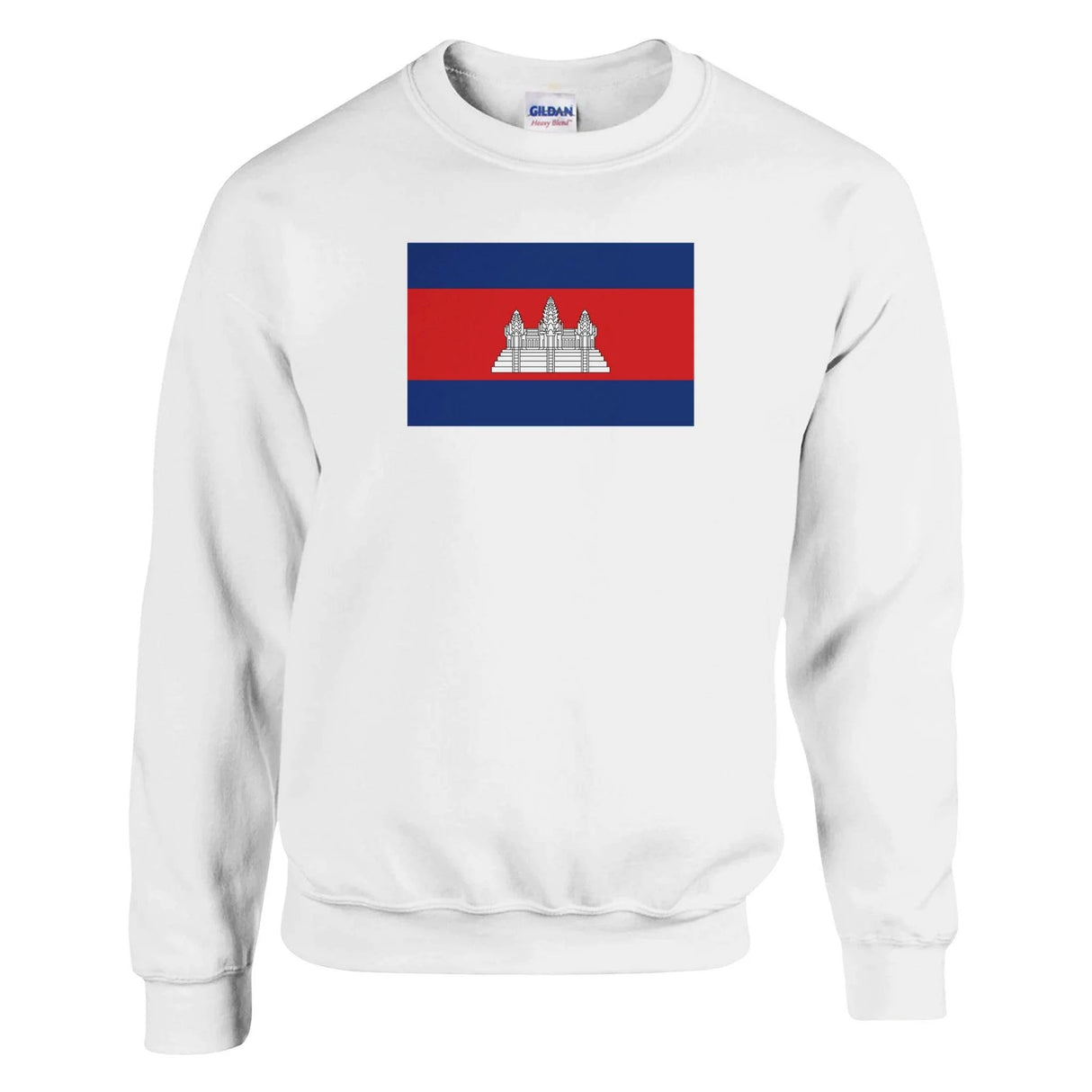 Sweat-shirt drapeau cambodge coton mélangé broderie