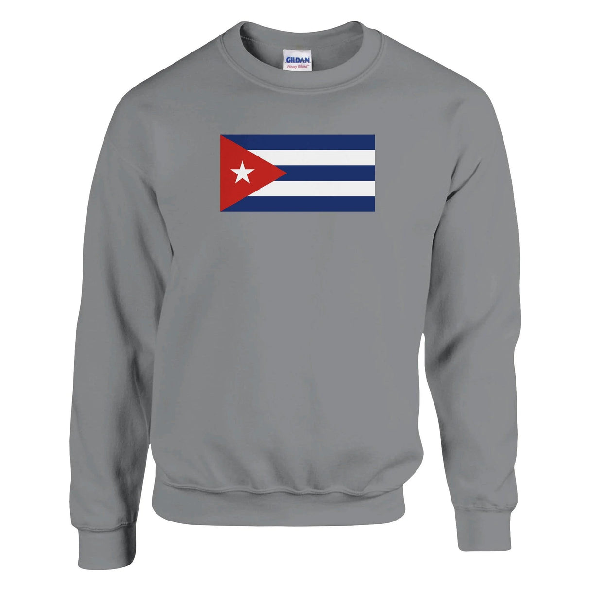 Sweat-shirt drapeau cuba coton mélangé brodé confortable