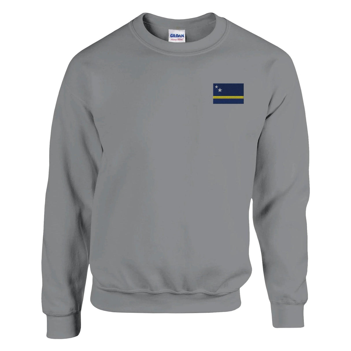 Sweat-shirt drapeau curaçao broderie couleur coton mélangé