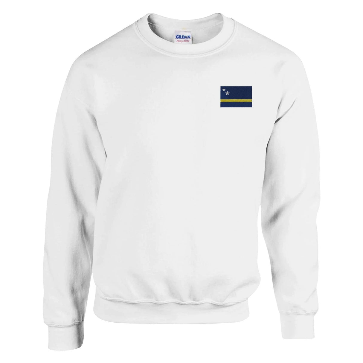 Sweat-shirt drapeau curaçao broderie couleur coton mélangé