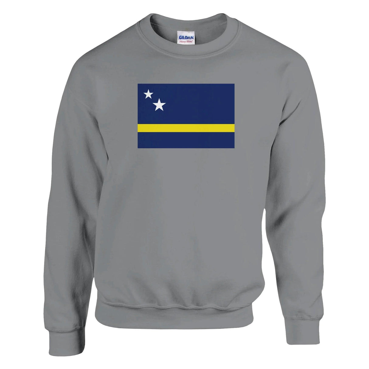 Sweat-shirt drapeau curaçao coton mélangé brodé confortable