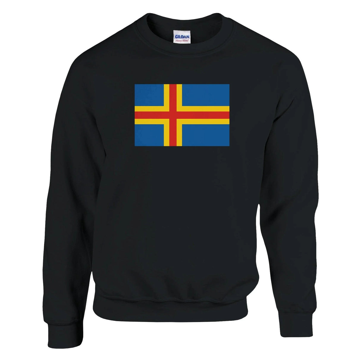 Sweat-shirt drapeau d’åland coton mélangé brodé