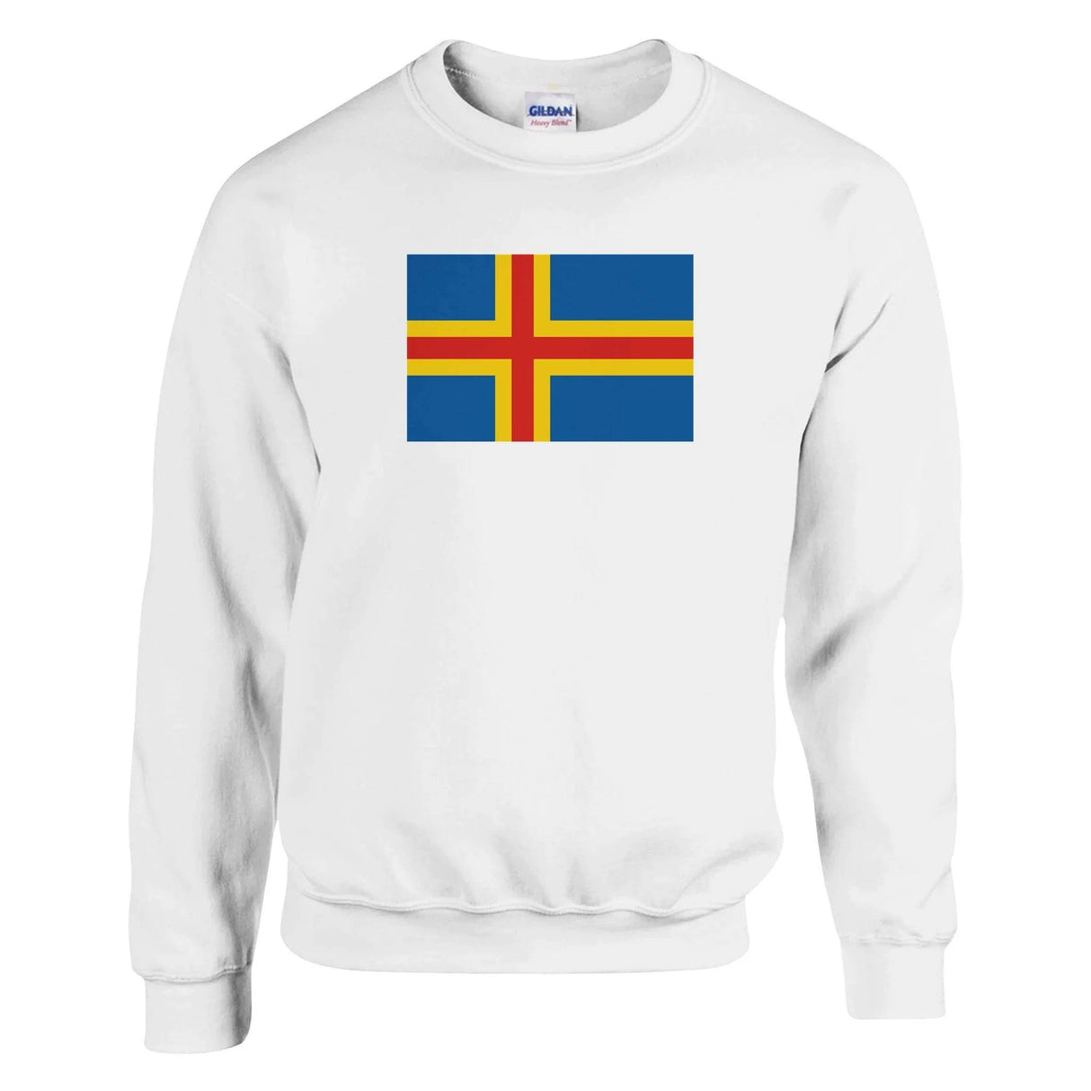 Sweat-shirt drapeau d’åland coton mélangé brodé