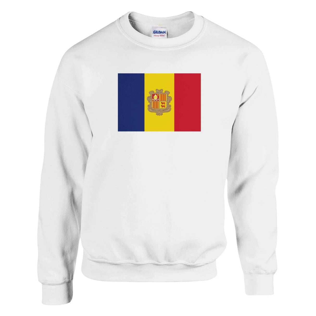Sweat-shirt drapeau d’andorre coton mélangé brodé