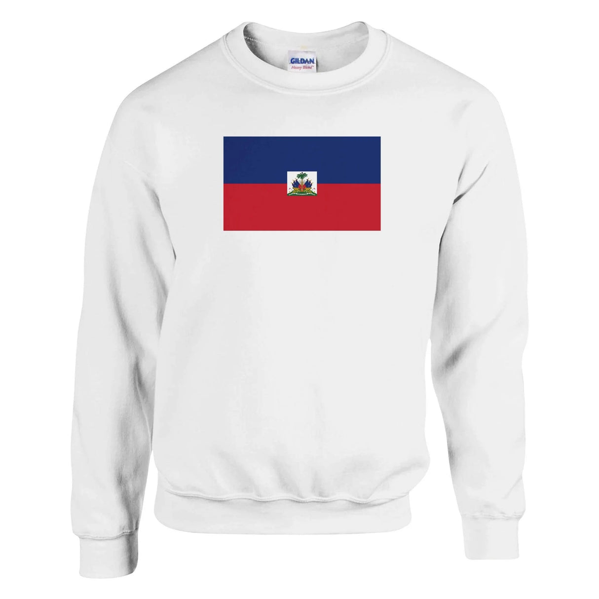 Sweat-shirt drapeau d’haïti coton mélangé brodé
