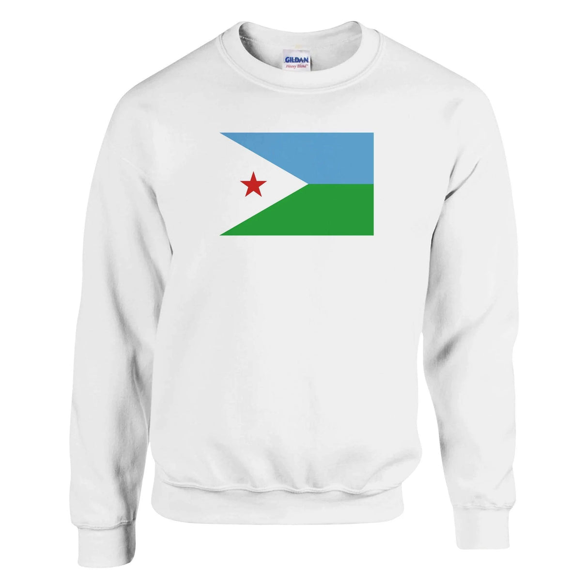 Sweat-shirt drapeau djibouti coton mélangé brodé doux
