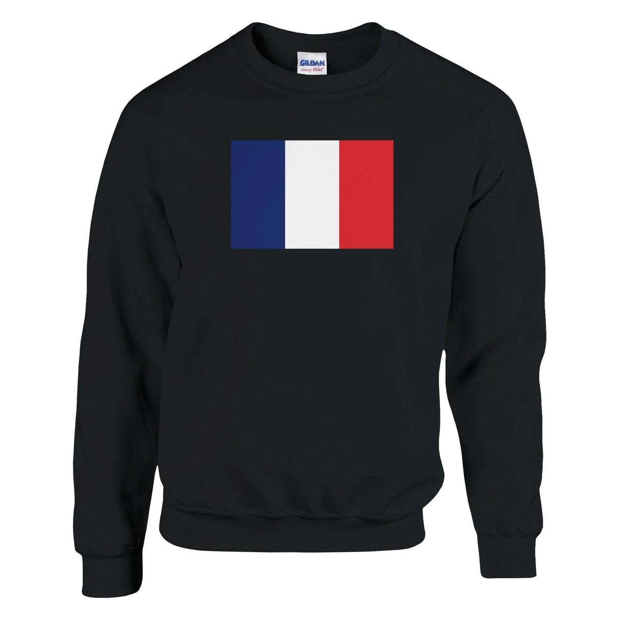 Sweat-shirt drapeau france coton mélangé brodé confortable
