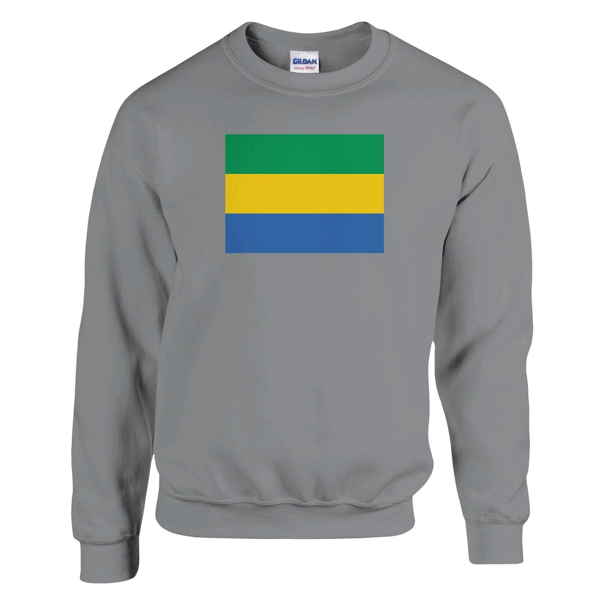 Sweat-shirt drapeau gabon coton mélangé brodé doux