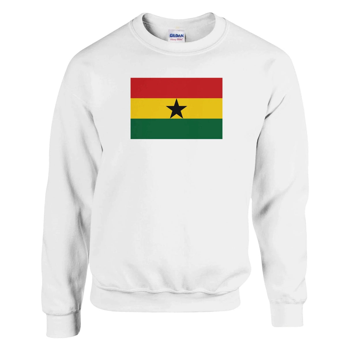 Sweat-shirt drapeau ghana coton mélangé brodé confortable