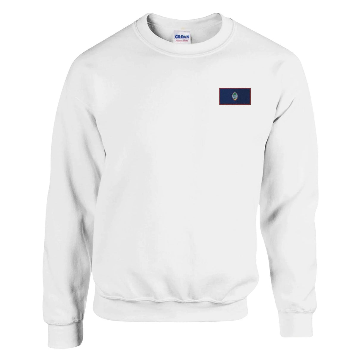 Sweat-shirt drapeau guam broderie couleur coton mélangé
