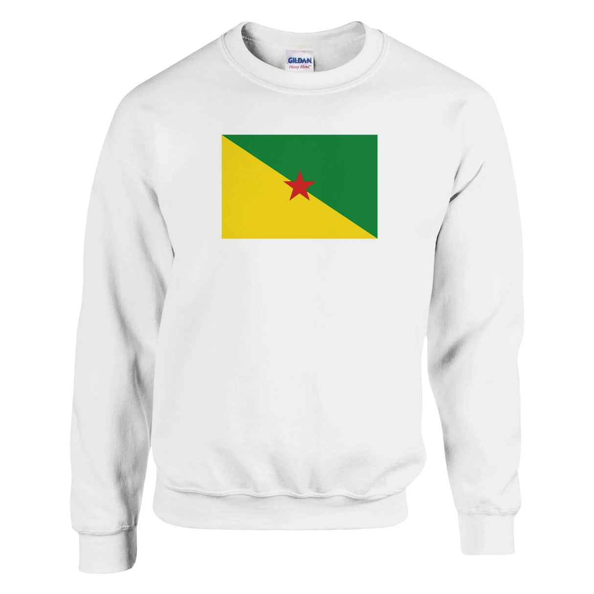 Sweat-shirt drapeau guyane brodé mélange doux coton