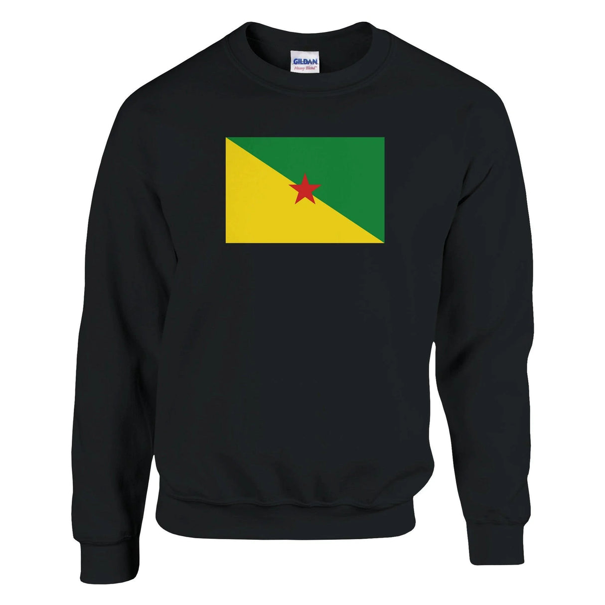 Sweat-shirt drapeau guyane brodé mélange doux coton