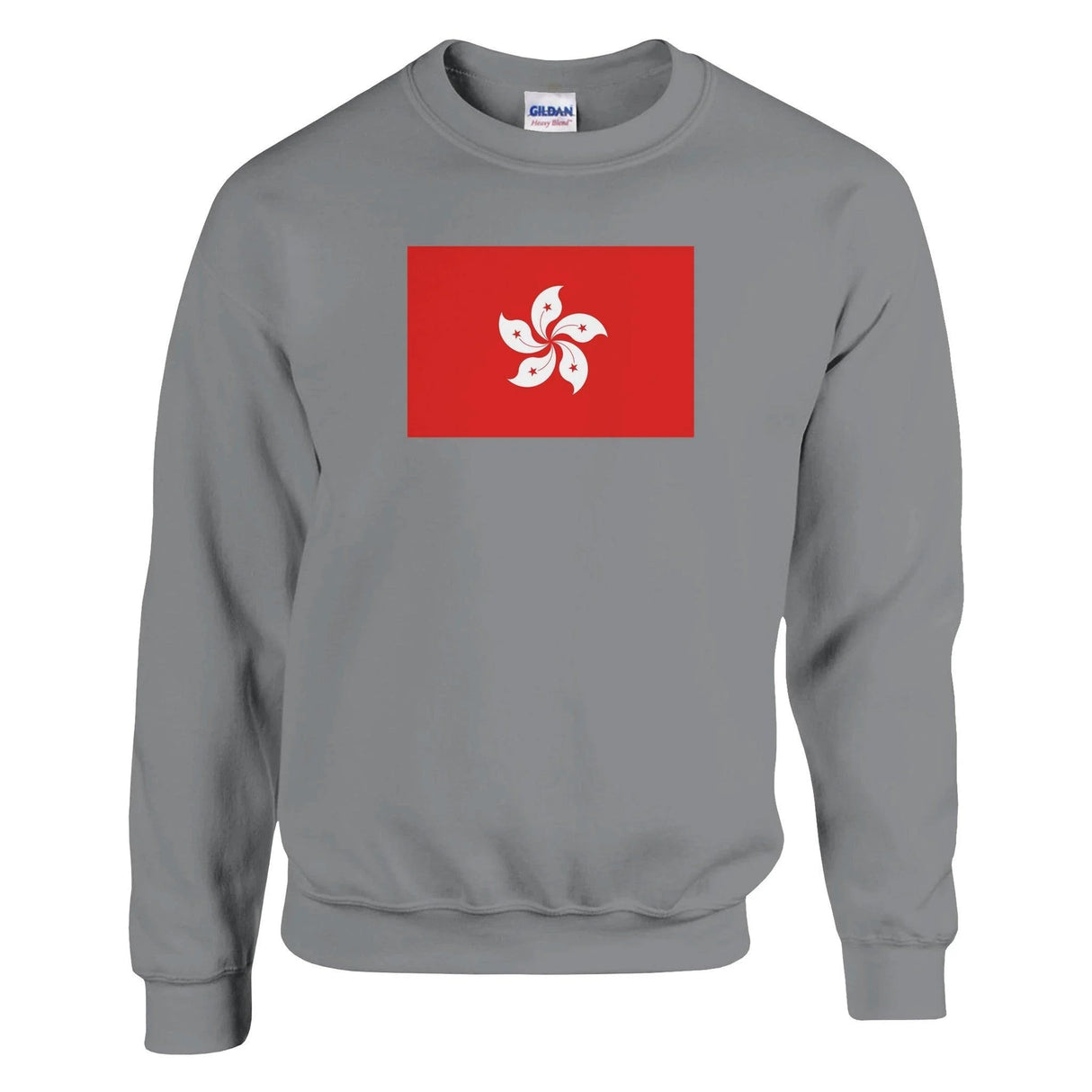 Sweat-shirt drapeau hong kong coton mélangé brodé
