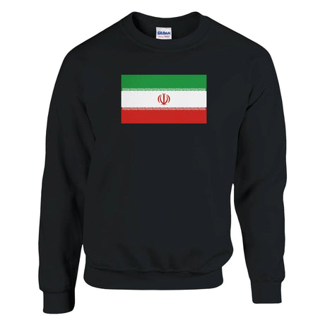Sweat-shirt drapeau iran coton mélangé brodé confortable