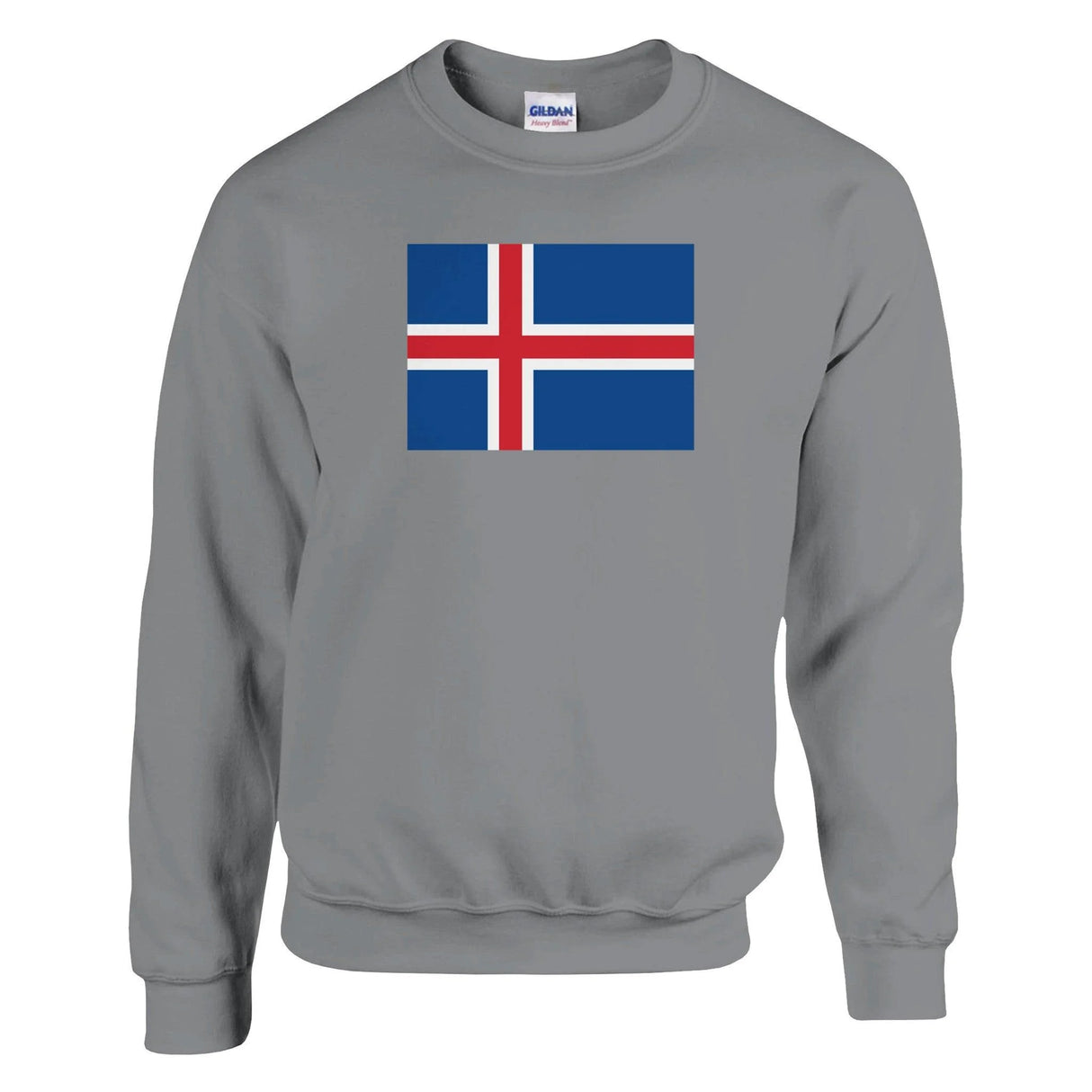 Sweat-shirt drapeau islande coton mélangé brodé doux