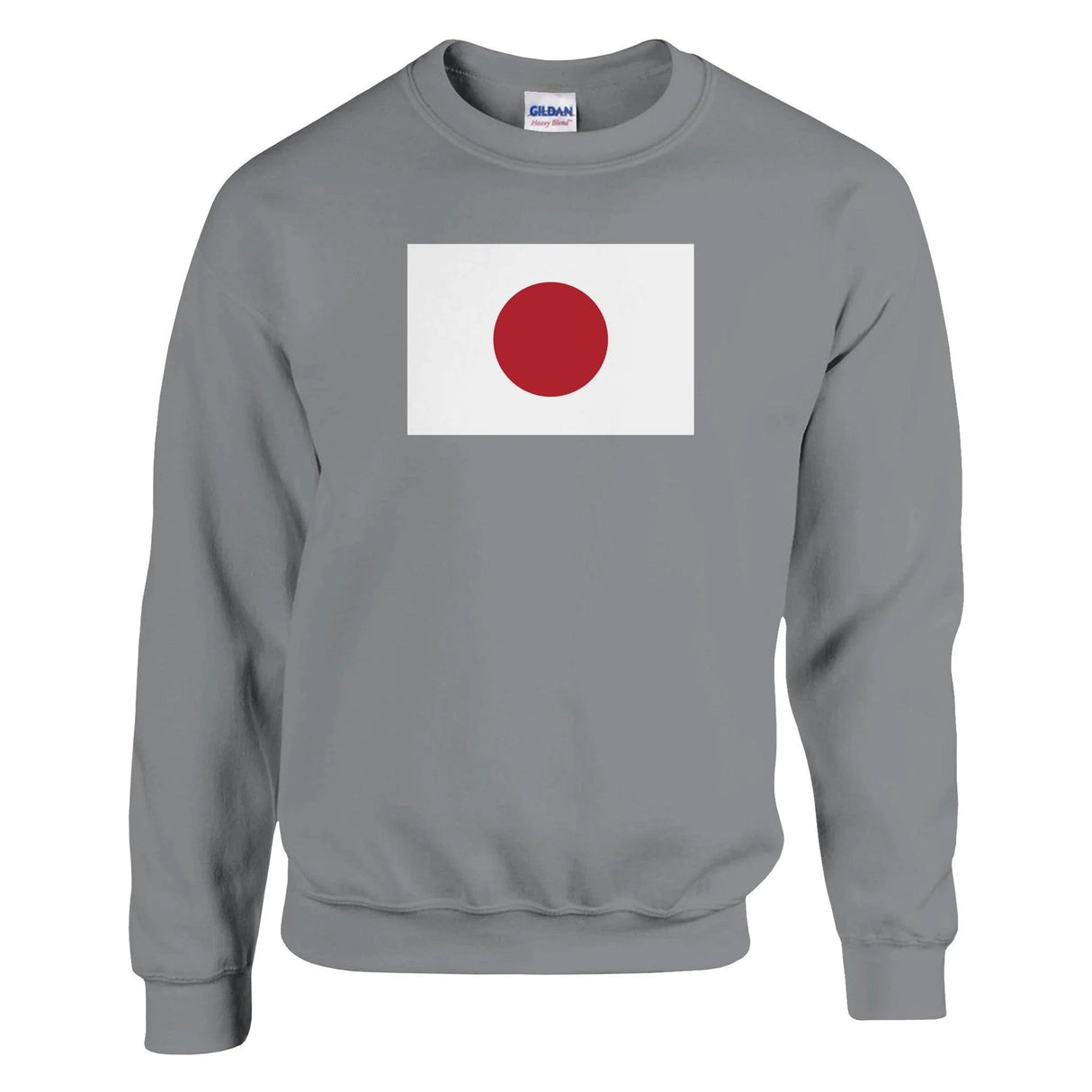 Sweat-shirt drapeau japon coton mélangé brodé confortable
