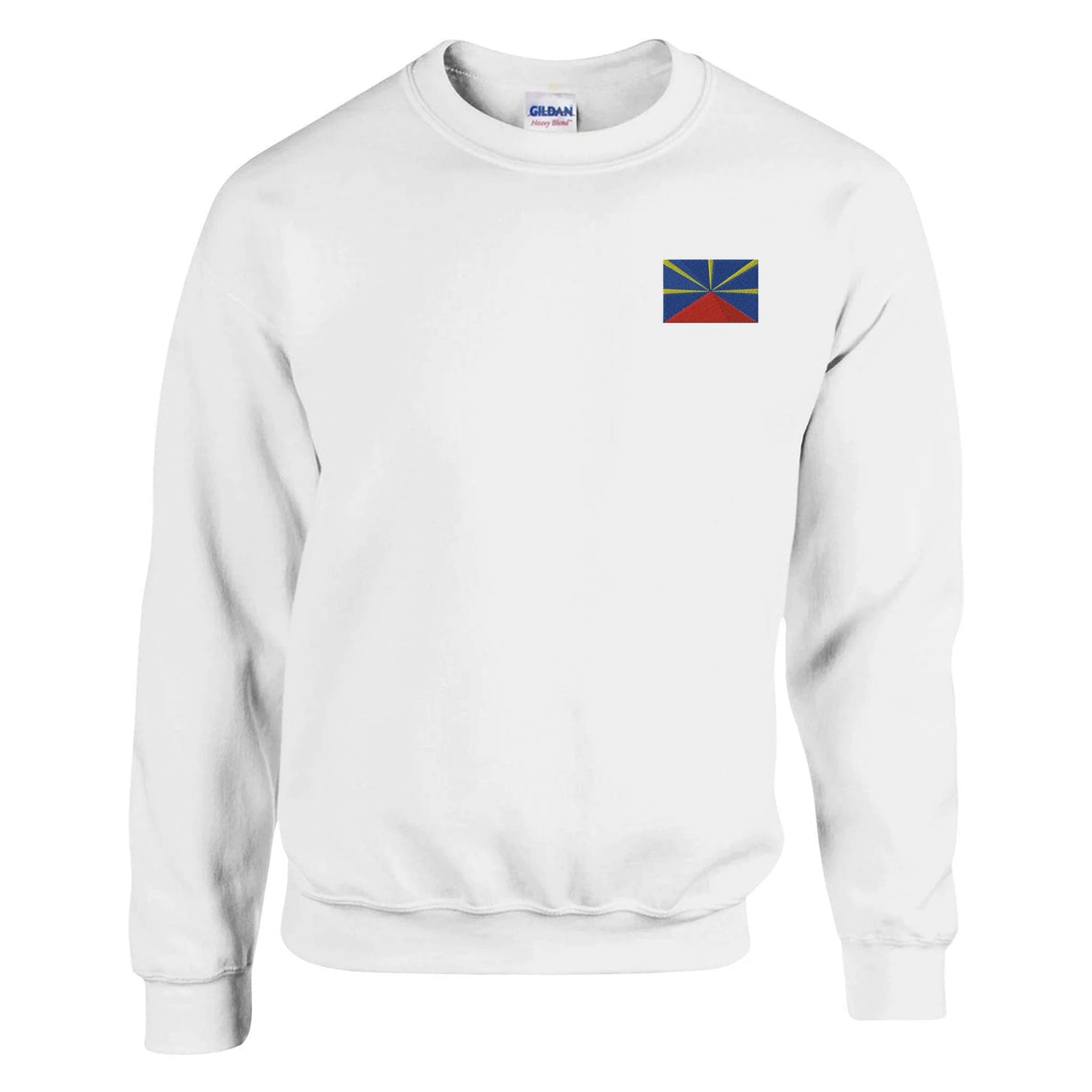 Sweat-shirt drapeau la réunion broderie couleur coton doux
