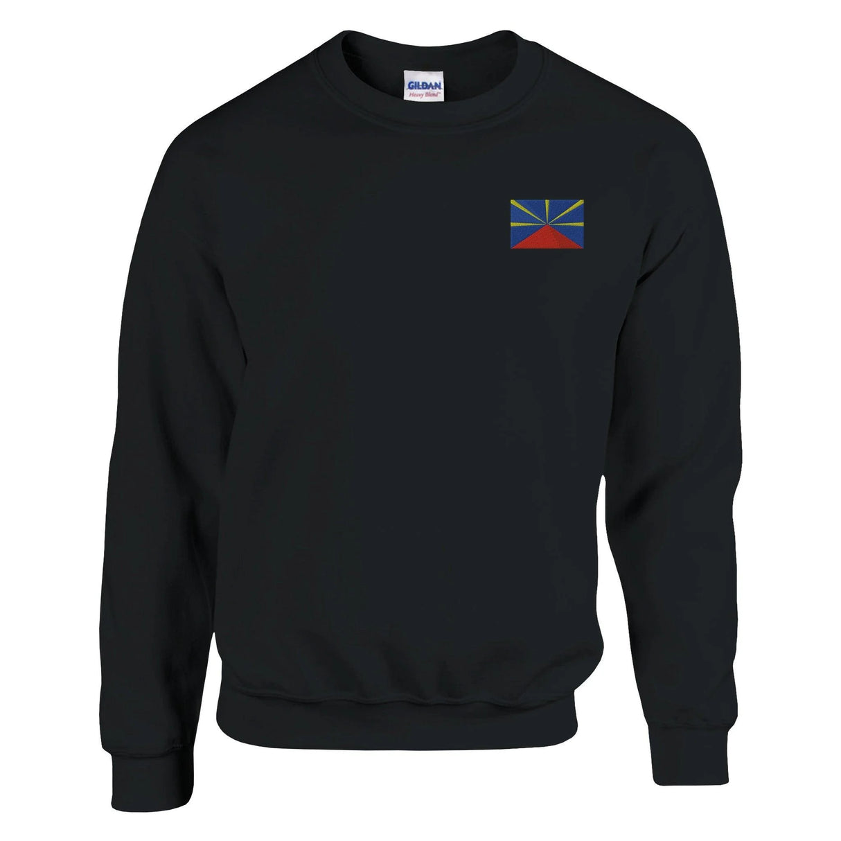 Sweat-shirt drapeau la réunion broderie couleur coton doux