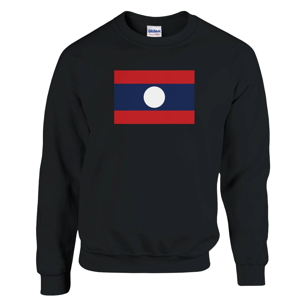 Sweat-shirt drapeau laos coton mélangé brodé confortable
