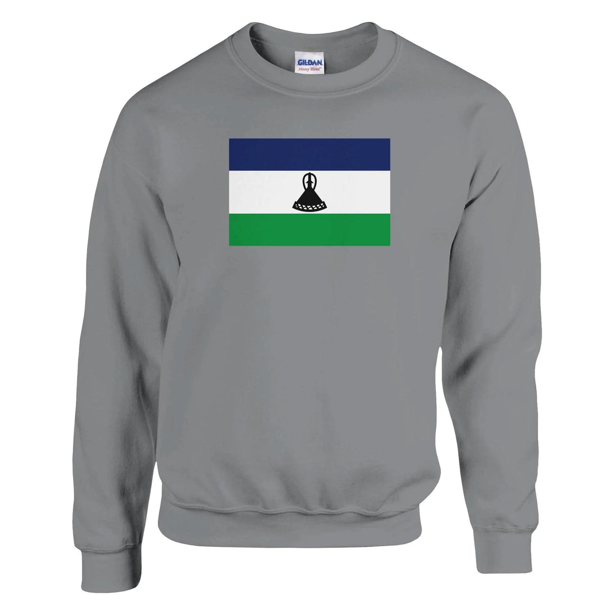 Sweat-shirt drapeau lesotho brodé coton mélangé doux
