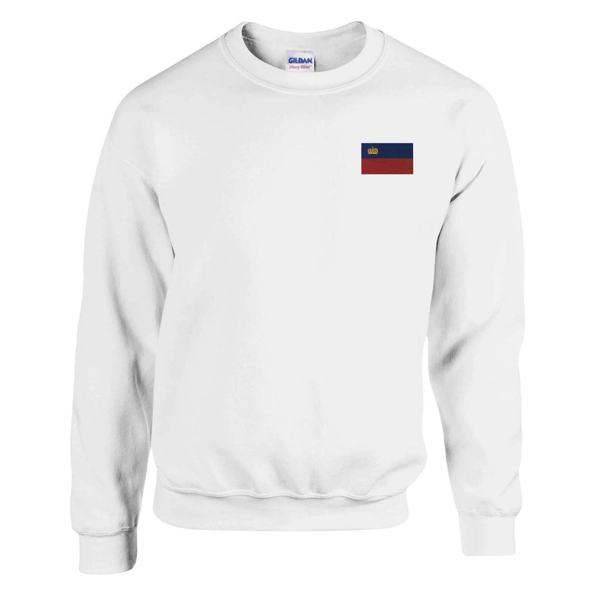 Sweat-shirt drapeau liechtenstein broderie coton mélangé