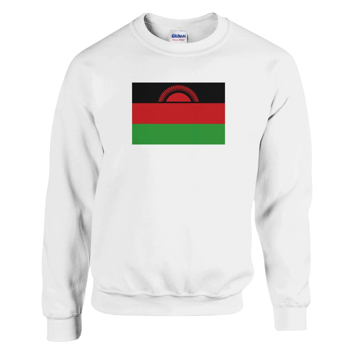 Sweat-shirt drapeau malawi coton mélangé broderie douce