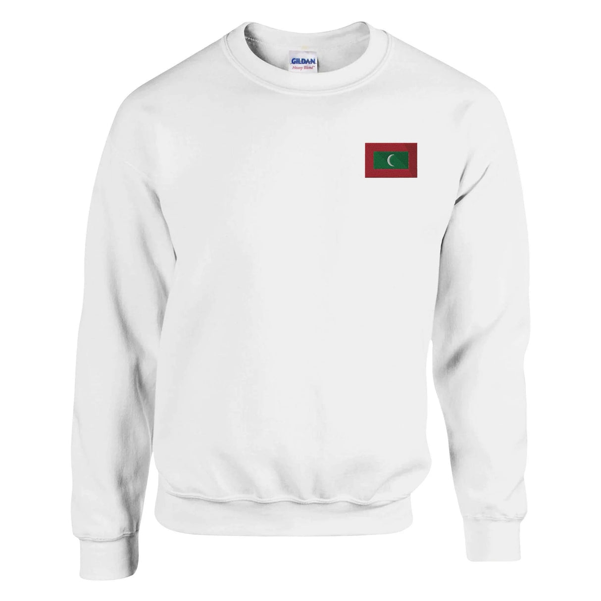 Sweat-shirt drapeau maldives broderie couleur coton mélangé