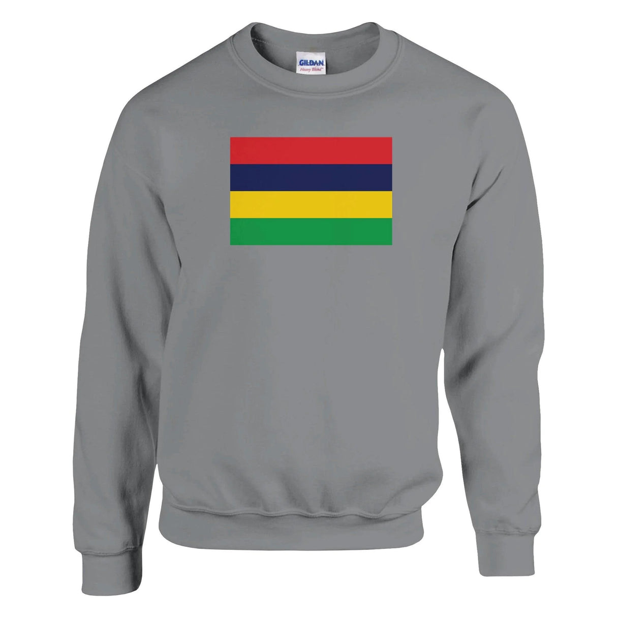 Sweat-shirt drapeau maurice coton mélangé brodé doux
