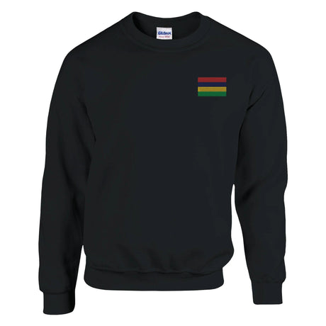 Sweat-shirt drapeau mauritanie broderie couleur coton mélangé