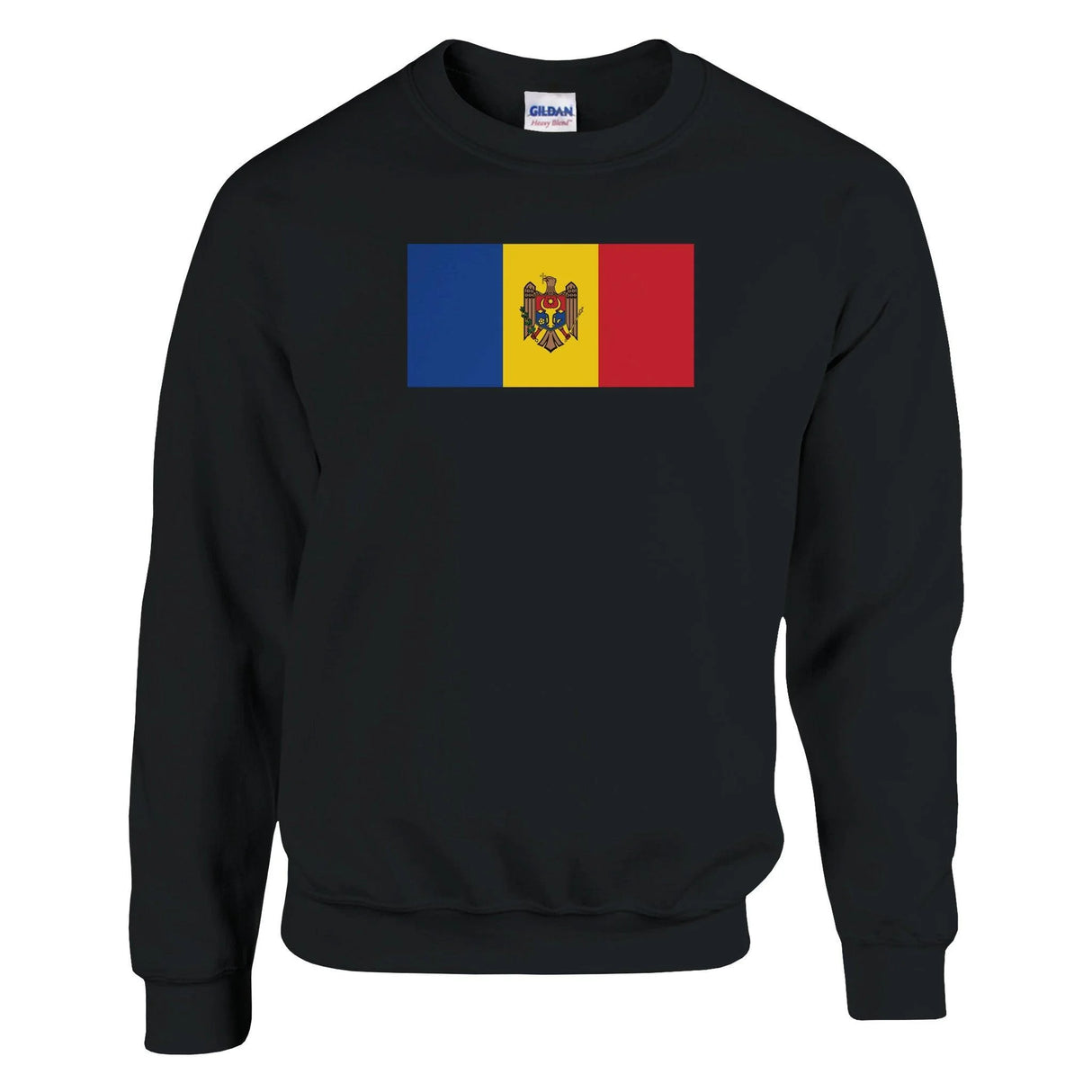 Sweat-shirt drapeau moldavie coton mélangé brodé doux