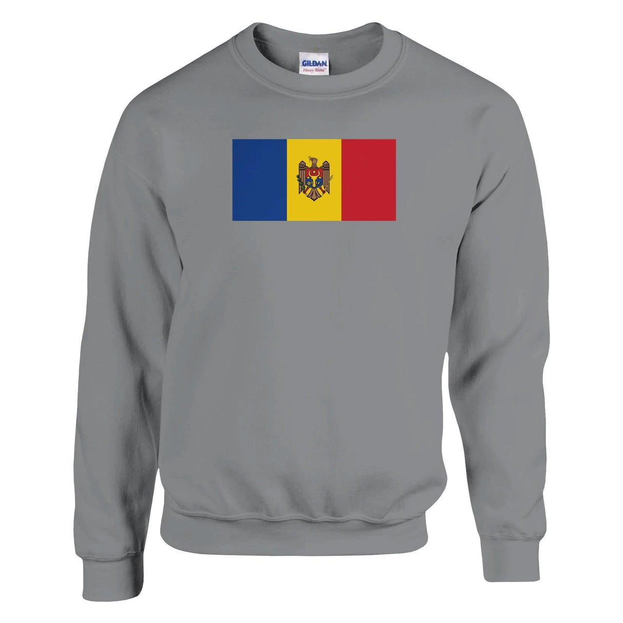 Sweat-shirt drapeau moldavie coton mélangé brodé doux