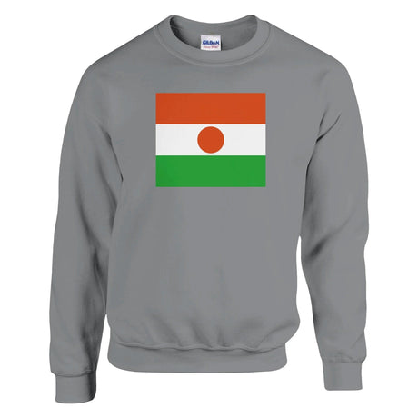Sweat-shirt drapeau niger coton mélangé broderie douce