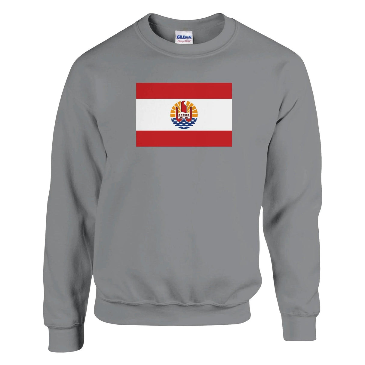 Sweat-shirt drapeau polynésie française coton mélangé brodé